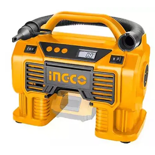 d1b35c4ea6ca4bb999444a70a6f9fcb4 Ingco 160PSI, 11Bar Cordless Auto Air Compressor 20V, CACLI2002 - Image 1